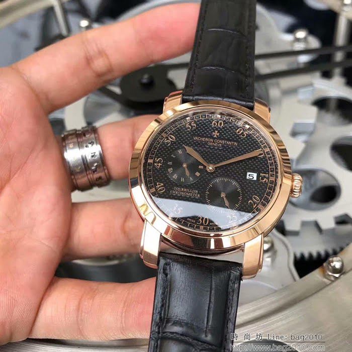江詩丹頓 Vacheron Constantin 大氣爆款 頂級機械機芯 真牛皮錶帶 精品男士腕表  wssb4859
